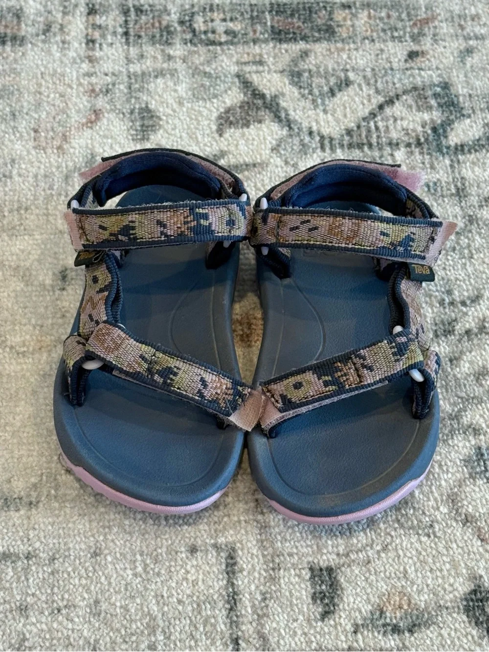 Teva Kids Velcro Strap Sandals | Little Kids Size 8 | Purple and Blue